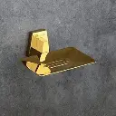 Brass Rectangle Shape Single Soap Dish (Gold Finish)