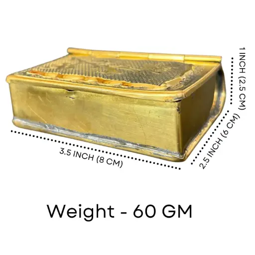 Beatel Box - Antique Brass Pan Dan/Pan Dibbi, Betel Box For Decoration, Utility & Gift (Gold_3.1x2.5x1 inch)